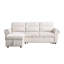 Canapé modulaire avec méridienne de rangement et canapé-lit en chenille beige