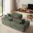 73.62" L-shaped Modular Sectional Sofa 2-Piece Corduroy Upholstered Couch With Chaise Set & Pillows-829915793
