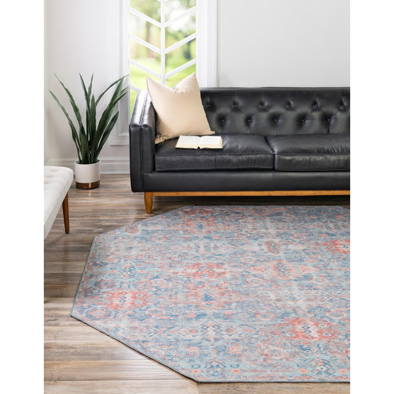 Mayzelle Chenille Oriental Indoor Rug, Octagon 7'7" x 7'7"