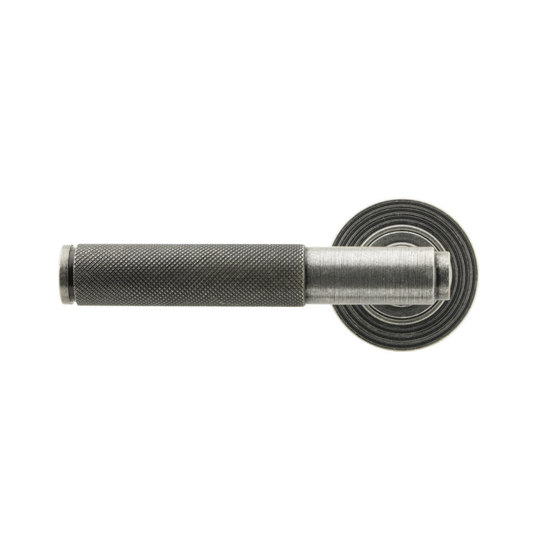 Brompton Lever on Rose Set (Beehive), Pewter Patina
