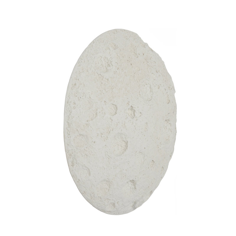 Crater Wall Art, 22", White Stone, White/Ivory
