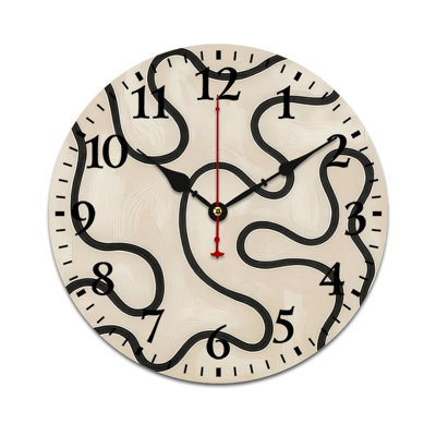 Horloge murale abstraite tourbillon abstrait rond 12 po x 12 po, hall moderne beige