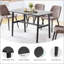 Table de cuisine rectangulaire moderne en bois pour 4 à 6 personnes, structure en métal robuste, meubles de salle à manger spacieux et durables-1298993143