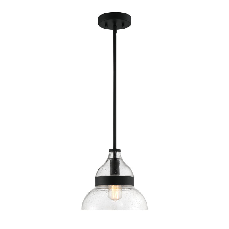Luminaire suspendu conique à 1 lumière Smyth, Noir