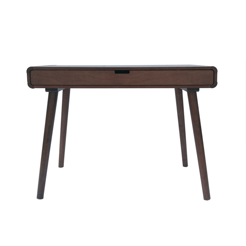 Solid Wood Writing Desk, Medium Brown