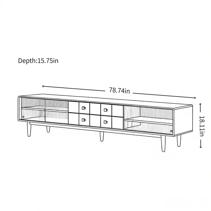 Meuble télé simple en bois massif brun