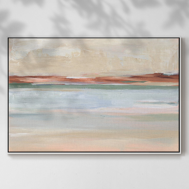 Sienna Horizon II " Sienna Horizon II ", White Framed Canvas, 27" H x 41" W x 2" D