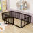 Twin Size Wooden Floor Bed With Door And Circle Of Fences-817998730