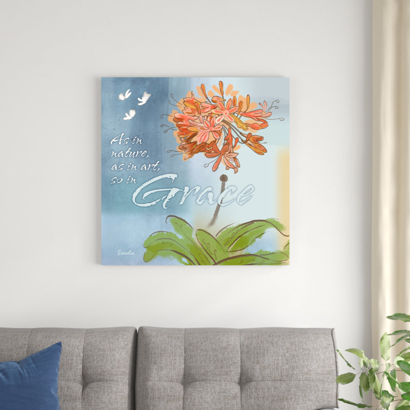 "Blue Floral Inspiration III" par Evelia Designs - impression sur toile tendue, H 30 po x l 30 po x P 1,25 po