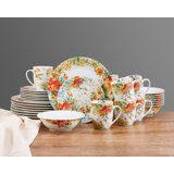 Fitz And Floyd Garden Delight 32-Pc Porcelain Dinnerware Set, Service For 8