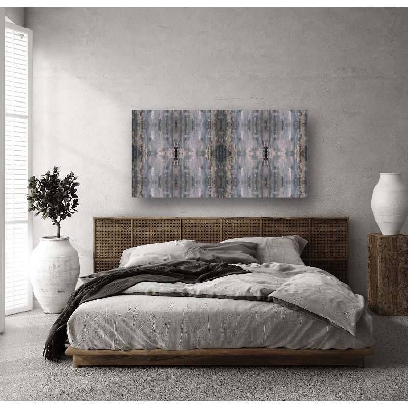 Totem Print by John Beard, Black Framed Canvas, 41.5" H x 21.5" W x 1.75" D
