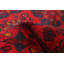 Tapis unique en laine noué à la main 6 pi 8 po x 9 pi 8 po nouvel âge Eissa - bleu marine foncé / orange clair / rouge