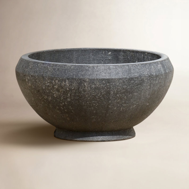 Giulia Handmade Pot Planter, Brownstone, 11" H x 22" W x 22" D