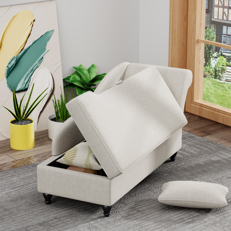 Chaise longue Minerva, Mélange de lin beige