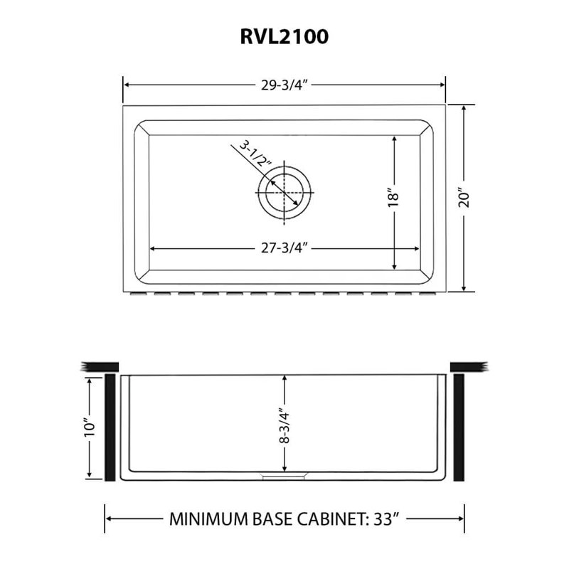 Fiamma 30" L x 20" W Farmhouse Kitchen Sink, White
