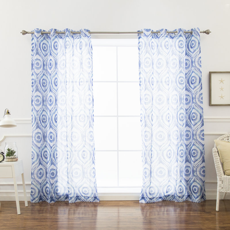 Rideaux semi-transparents Sunburst Shibori Ikat