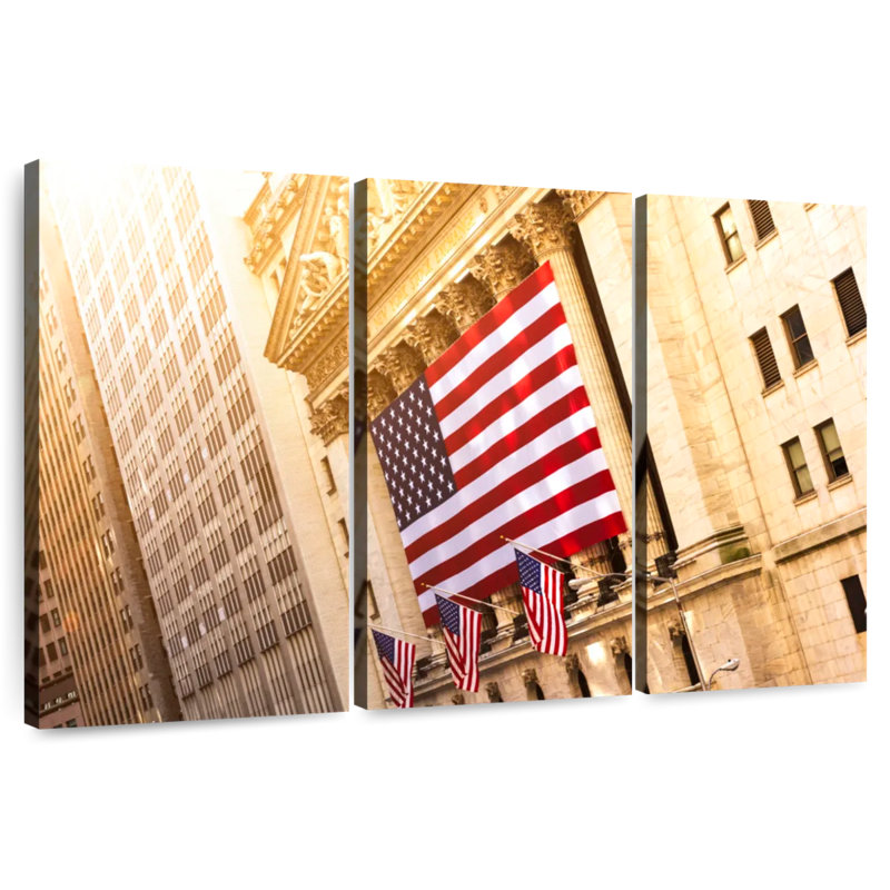 NY Building American Flag