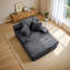 Chaise longue 67 po avec accoudoirs et coussins décoratifs en fausse fourrure, canapé-lit sans assemblage pour salon ou appartement, gris-1246904524