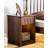 Medieval solid wood bedside table with open shelves