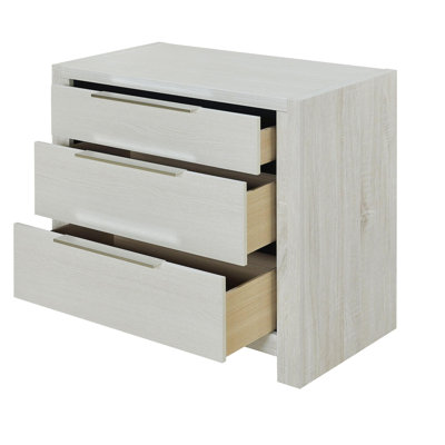 Table de chevet Jehoram Beige, aucun assemblage requis