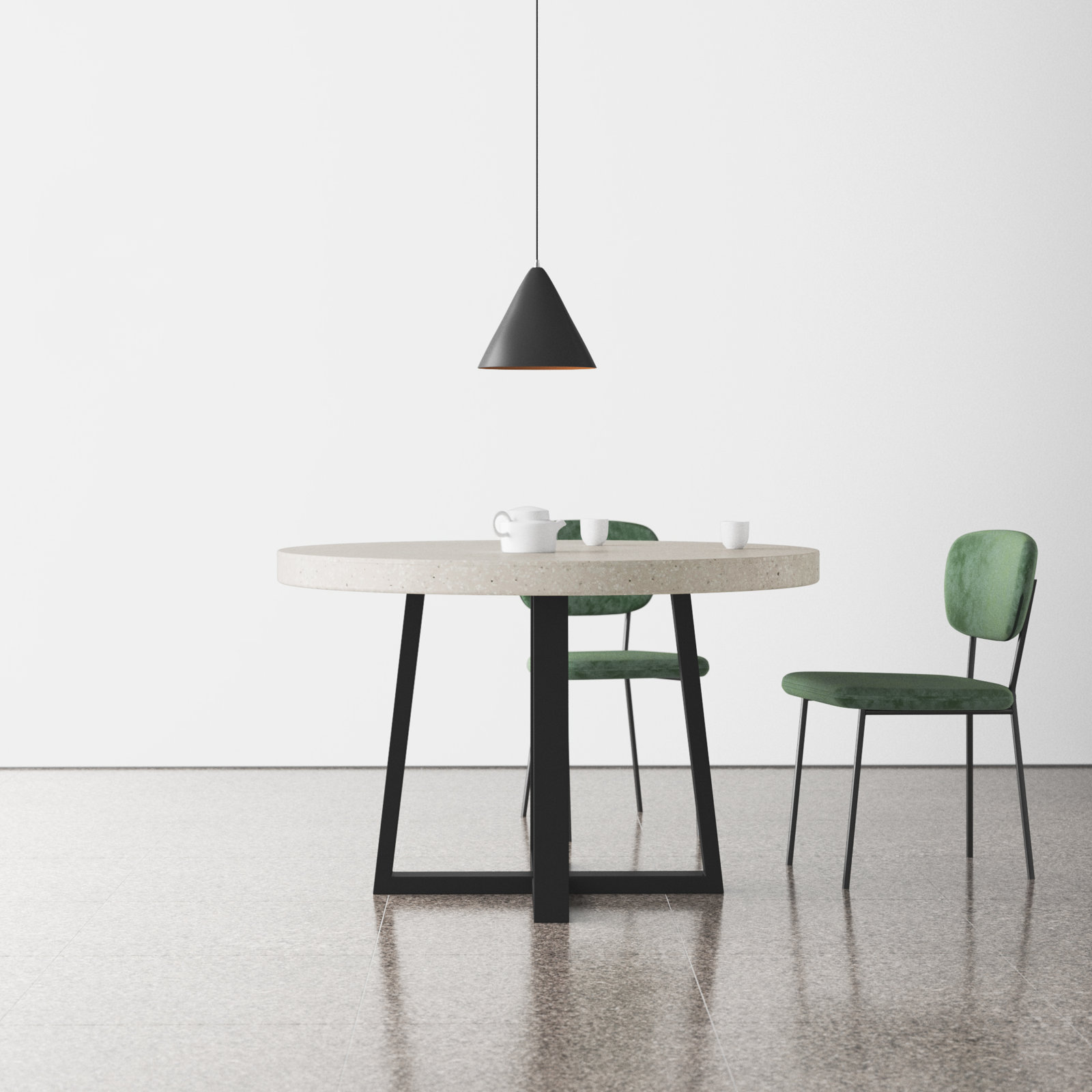 Sherril 47" Dining Table, Light Gray