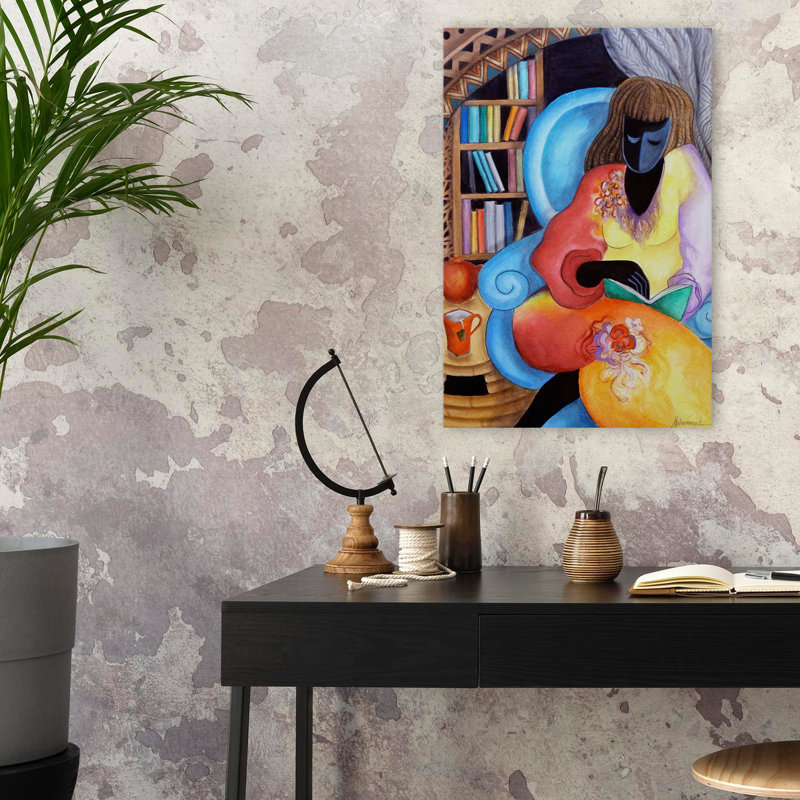 Quiet Time - art figuratif multicultural, H 24 po x l 16 po