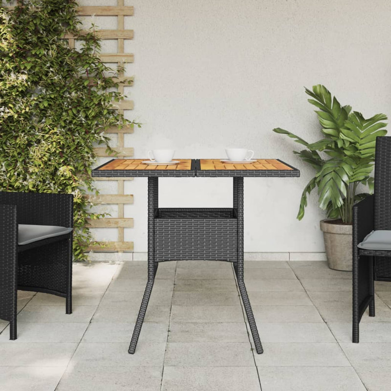Anaiah Square Outdoor Dining Table , 80cm cm W 80cm cm D, Black