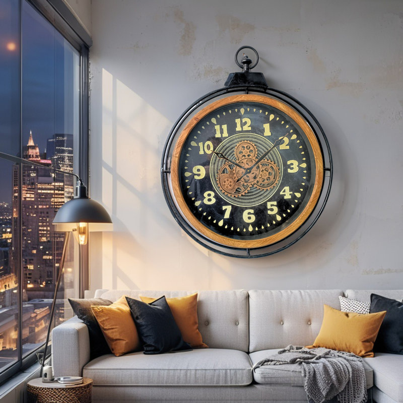 THE GEARS CLOCK Wall Clock with Real Moving Gears FI-LI_ 28 in Oval HELSINKI
