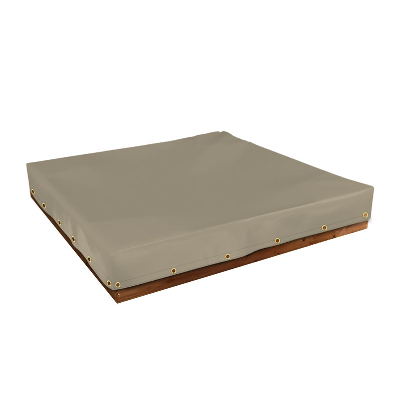 Heavy Duty Multipurpose Outdoor Waterproof Sandbox Cover, Durable & UV Resistant Patio Sandpit cover, 8" H x 60" W x 60" D