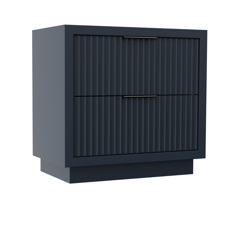 Lecrieú Two-Drawer Single Bath Vanity, Hague Blue, Matte Black, 36"