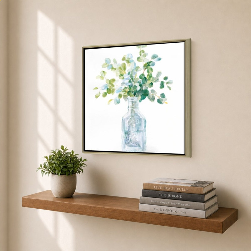 «Beach Flowers IV» par Danhui Nai - impression sur toile, H 34 po x l 34 po, Champagne