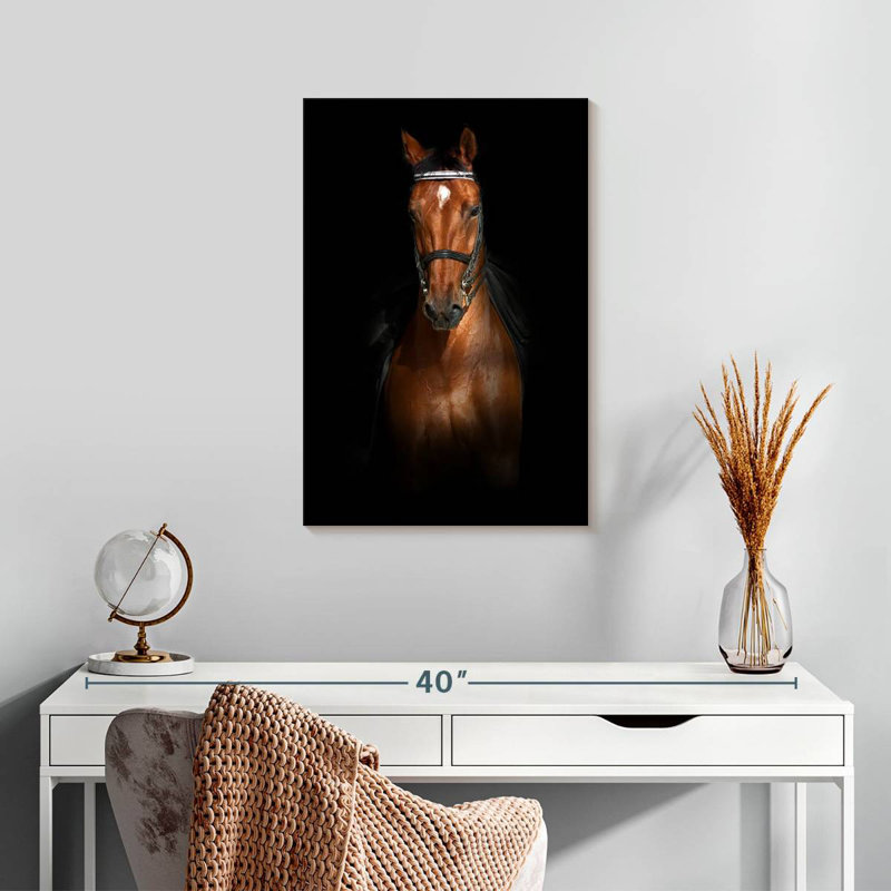 Cheval de dressage brun Brampt, H 24 po x l 16 po