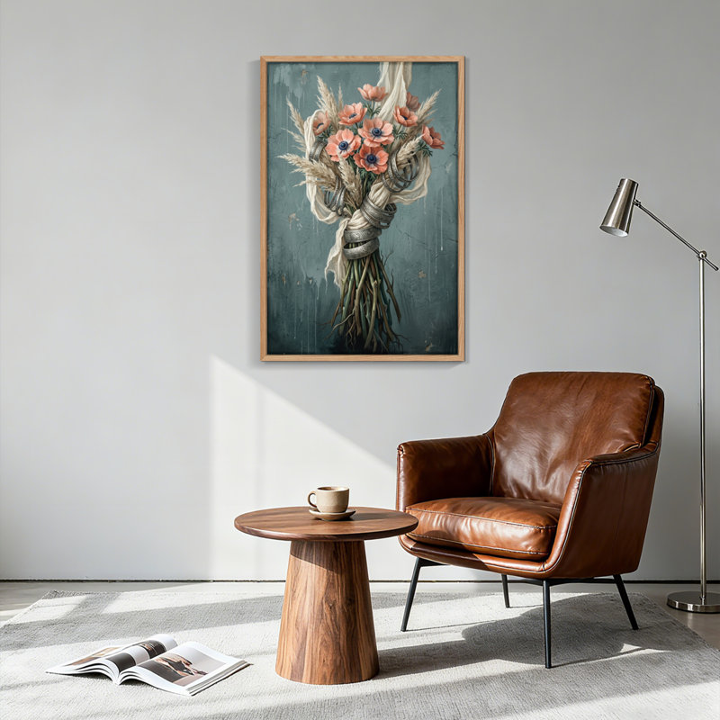 Ensemble de 1 tableau sur toile « Bouquet floral », 24"H x 18"W, Natural