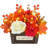 Rustic Fall Floral Centerpiece With White Roses & Berries