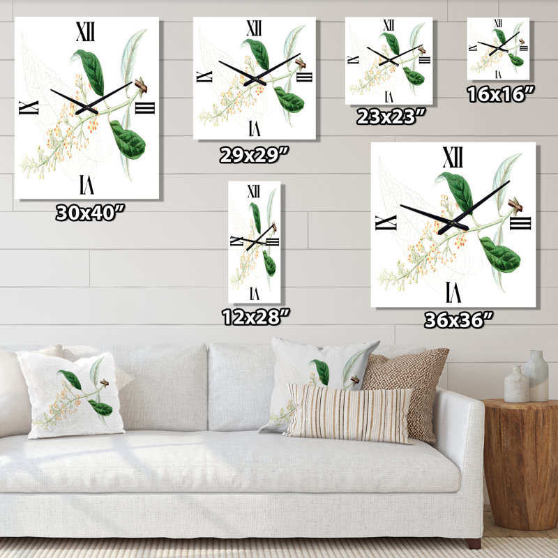 Vintage Plant Life XXVII - Horloge murale traditionnelle, Grand