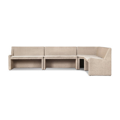 Senna Outdoor Dining Banquette L Shape -Vintage White by Amber Lewis x Four Hands