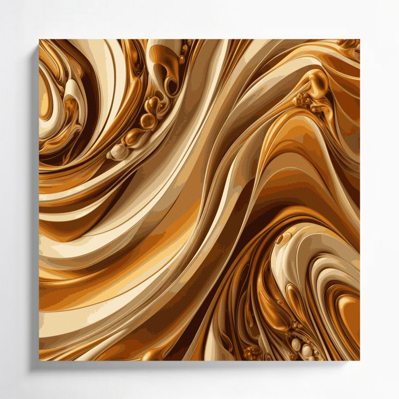 Gradient Abstract 6 Brown Canvas Wall Art, 32" H x 32" W