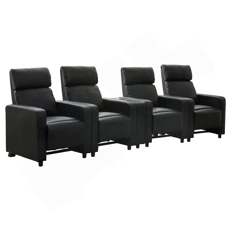 Cinéma maison rembourré 4 places avec console Wedge Warren