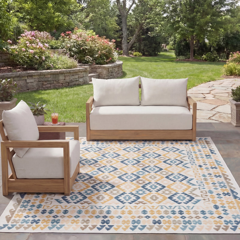 Tapis intérieur / extérieur Naquin Sunrise Performance, Rectangle 8 pi x 10 pi