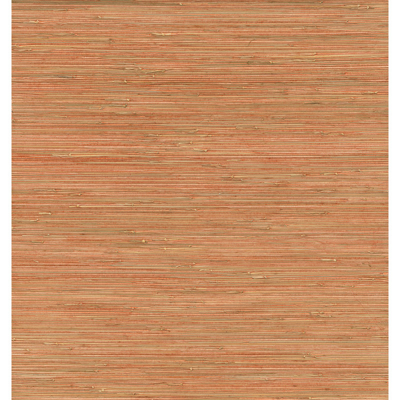 Loom Abstract Grass Cloth Wallpaper Roll, Orange