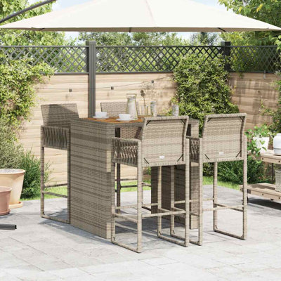 Brayden Studio Bar Set with Wicker/Rattan Frame