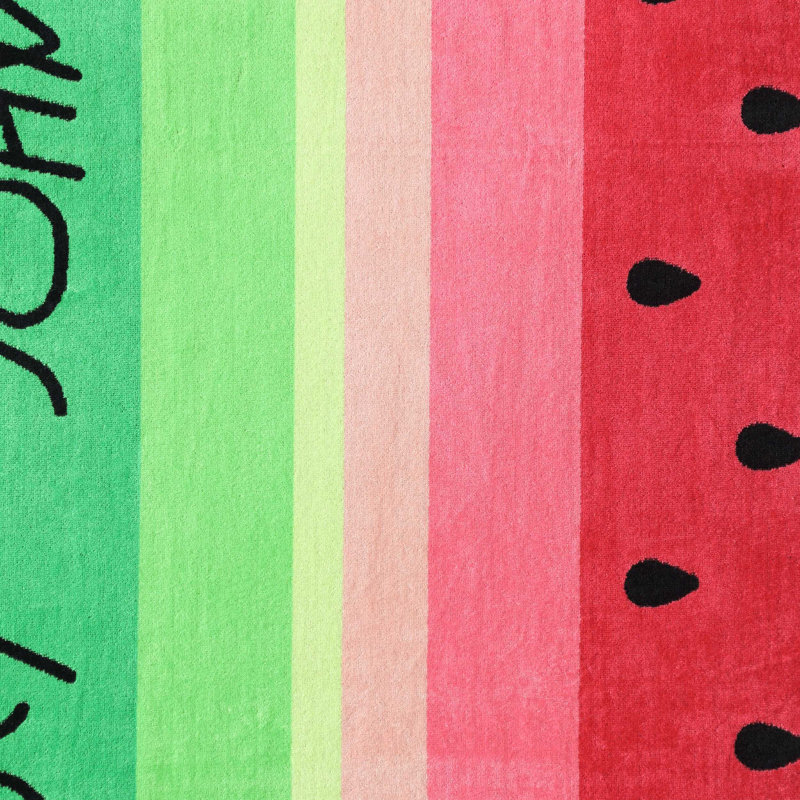 Betsey Johnson Watermelon Stripe Pink Beach Towel, Watermelon Stripe Pink