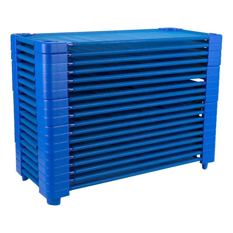 Assembled Heavy-Duty Mesh Fabric Stackable Daycare Cots (Set of 18)