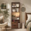 Table de chevet avec bibliothèque, table de chevet avec 2 tiroirs de rangement pour la chambre à coucher-2075031362