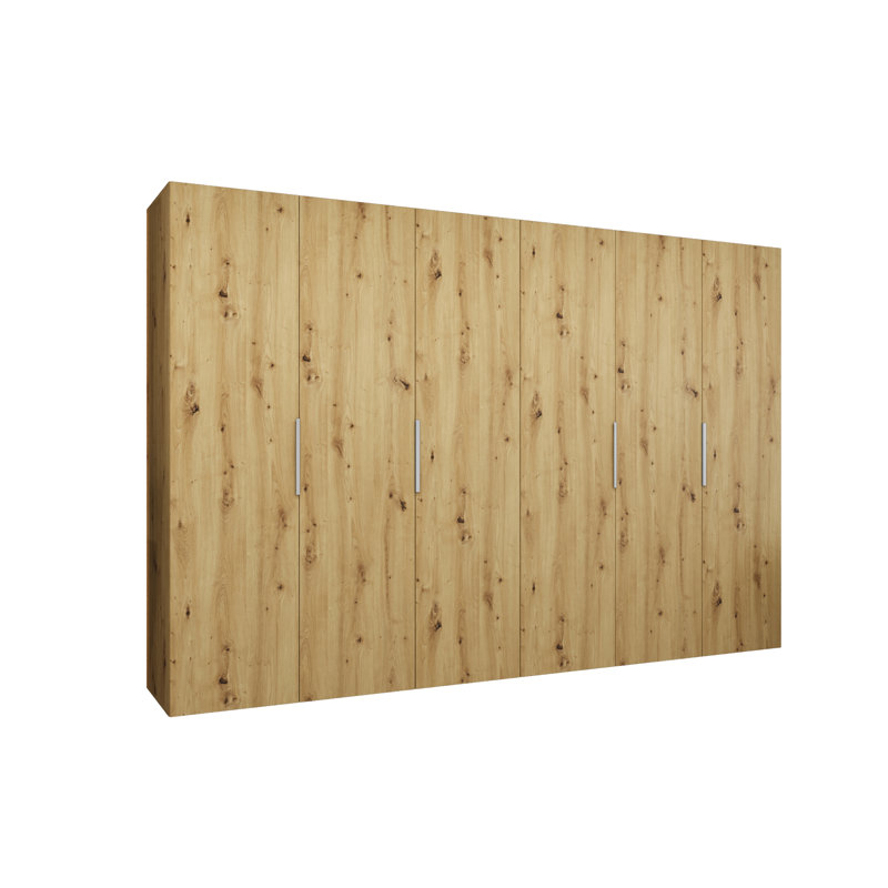 Manufactured Wood Wardrobe, artisan oak + handles: cashmere