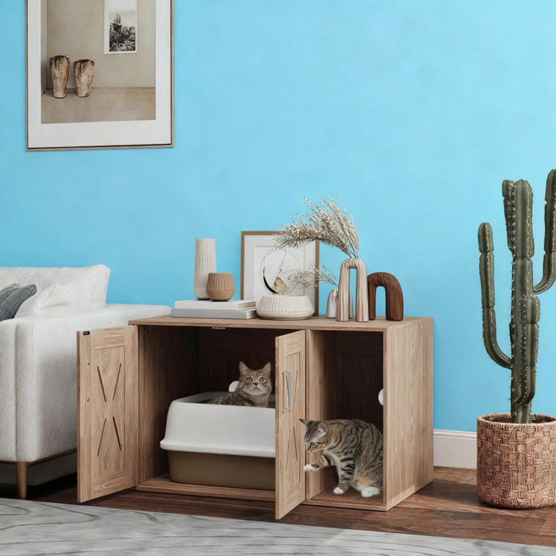 31,5 "X 19" X 20 "Table de bout pour toilette avec lit à griffer
