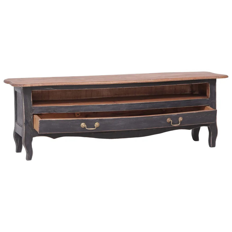 TV Cabinet 120x30x40 cm Solid Mahogany Wood, Black