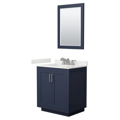 Miranda 30" Freestanding Single Bathroom Vanity with Quartz Top with 24" Mirror