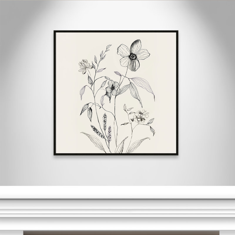 «Petal Harmony I», reproduction carrée par Asia Jensen, Espresso, H 37,5 po x l 37,5 po
