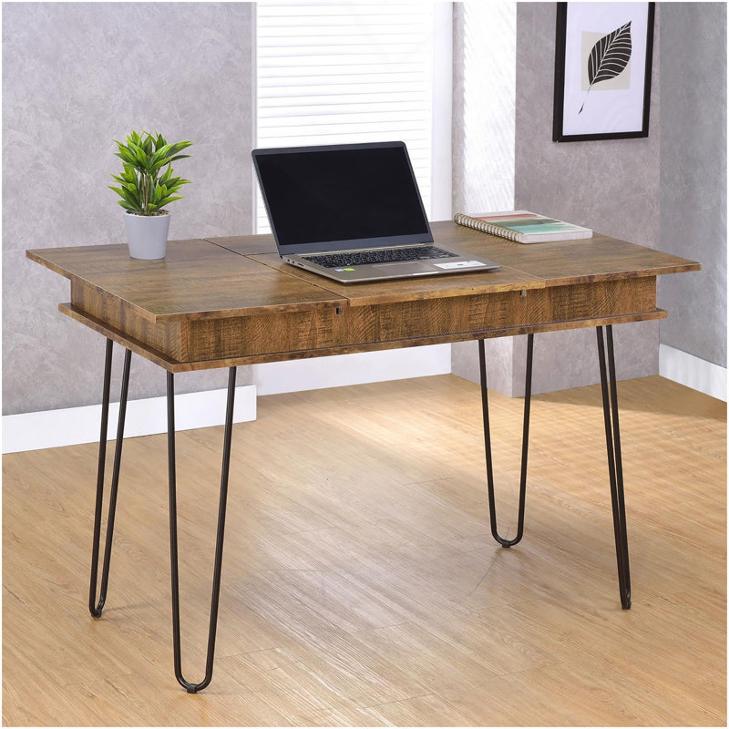Bureau d'écriture Rustic Amber avec 4 rangements cachés